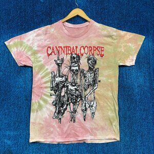 Cannibal Corpse North American Tour 2025 Pink/Green Tie-Dye Rock T-Shirt Size La